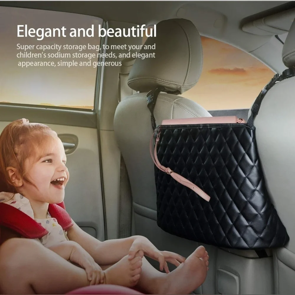 Car Handbag Purse Holder Seat Back Organizer Large Bag for Misc. Item Storage